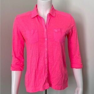 Abercrombie Neon Pink Button Down Shirt size XS